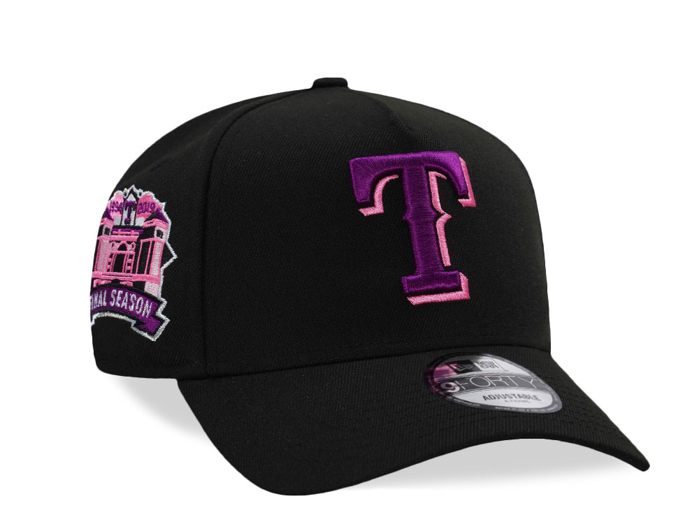 New Era Texas Rangers Final Season Magenta Black Prime Edition 9Forty A Frame Snapback Cap