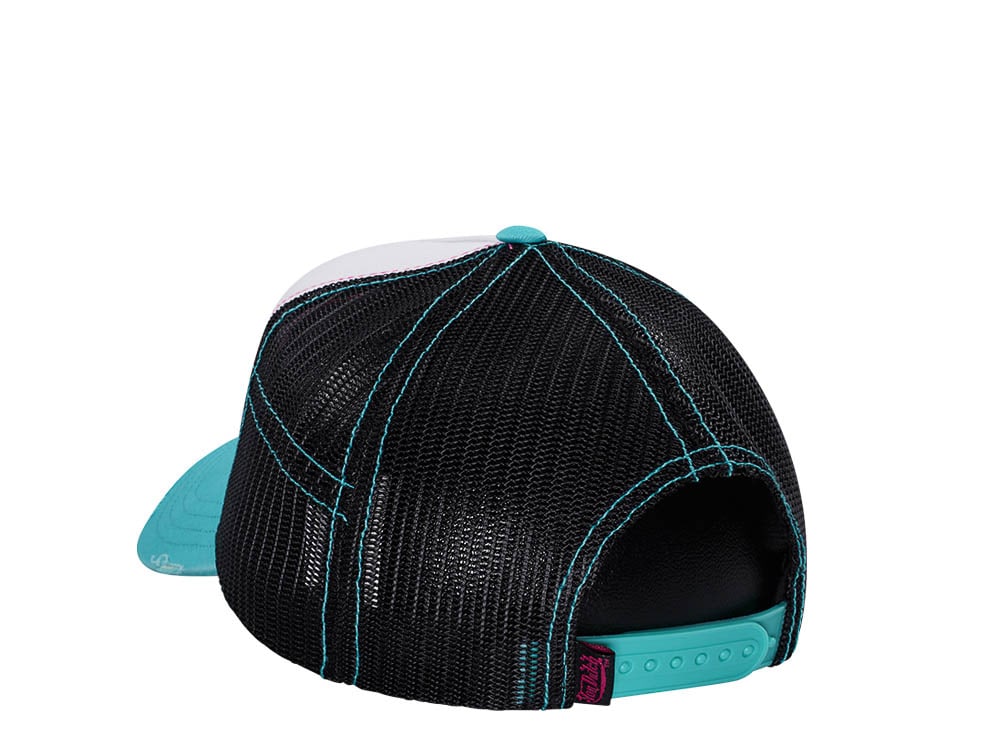 Von Dutch White Teal Two Tone Edition Trucker A Frame Snapback Cap