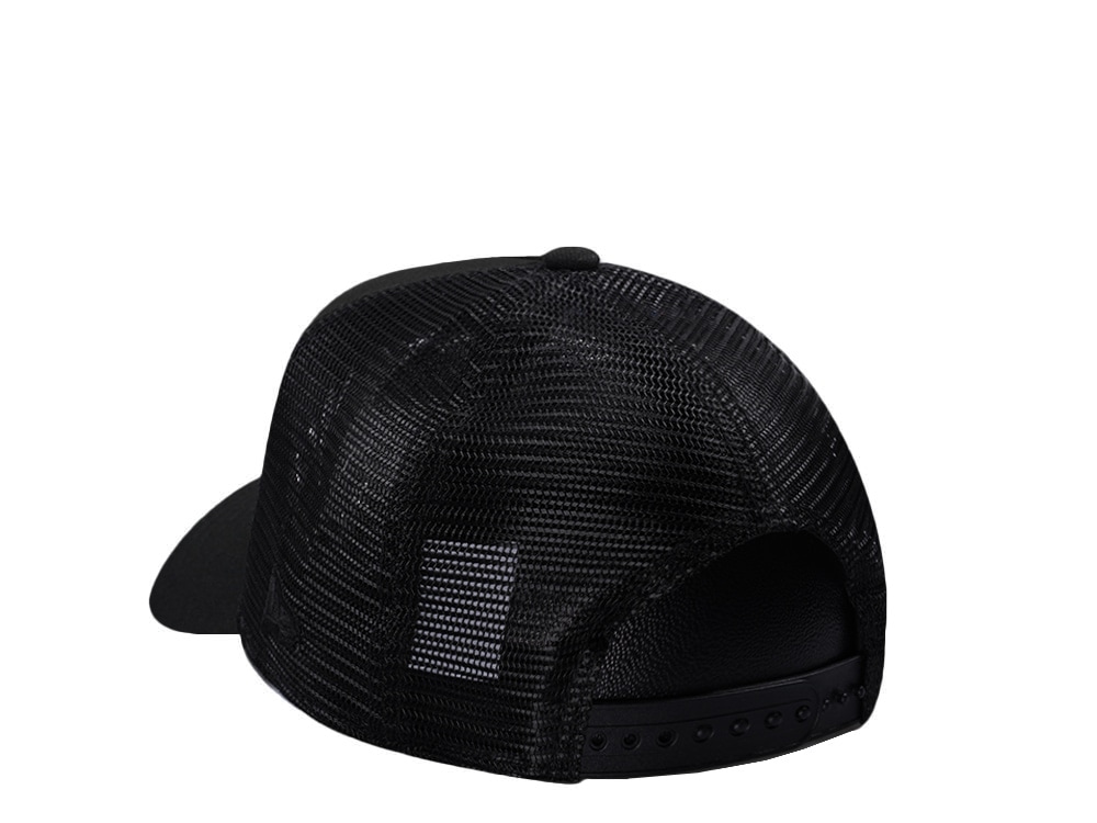 New Era Oakland Athletics Black On Black Edition 9Forty A Frame Trucker Snapback Cap