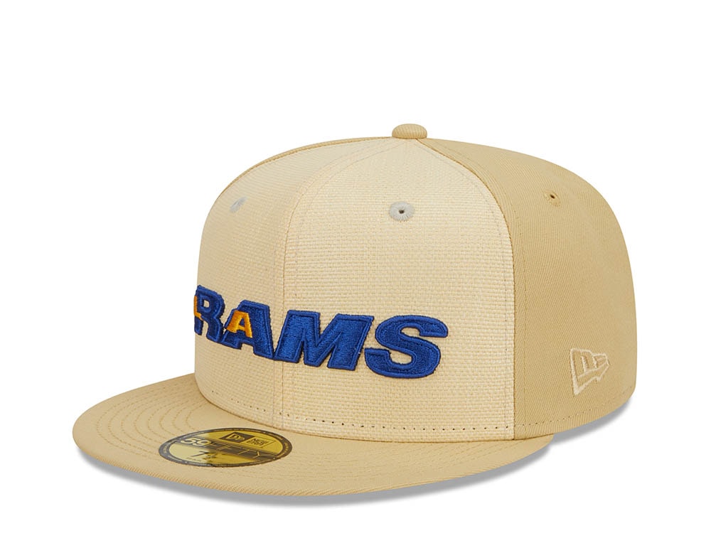 New Era Los Angeles Rams Pro Bowl Honolulu 1987 Raffia Front Vegas Gold Edition 59Fifty Fitted Cap