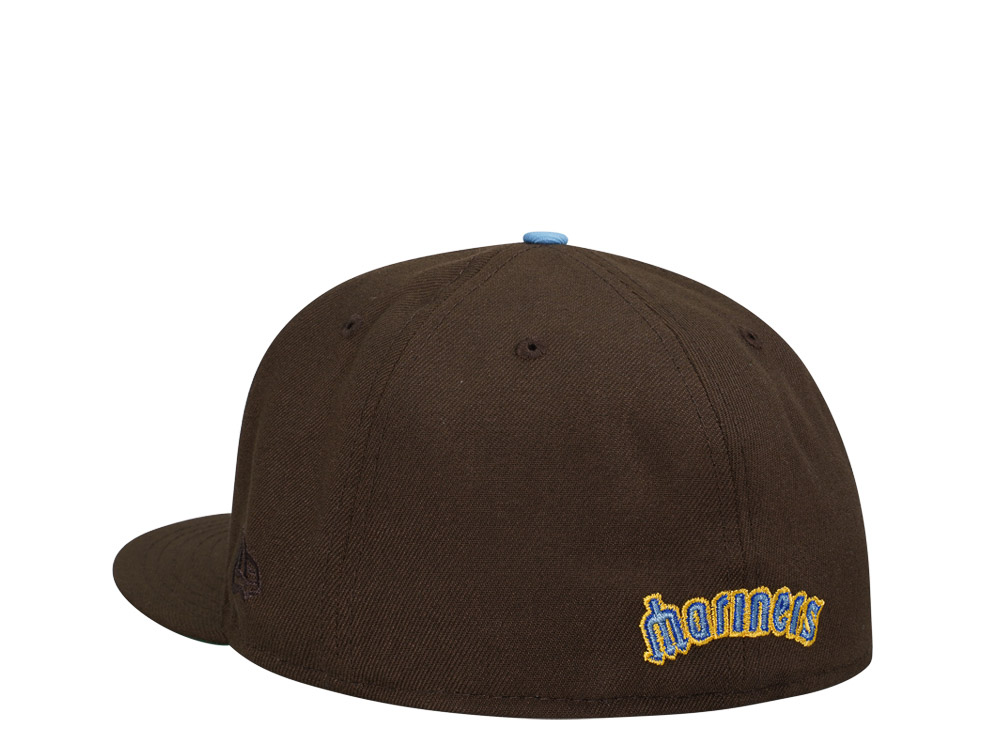 New Era Seattle Mariners 40th Anniversary Chocolate Script Throwback Edition 59Fifty Fitted Cap