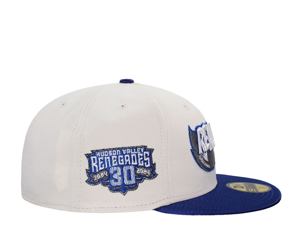 New Era Hudson Valley Renegades 30th Anniversary Chrome Satin Brim Two Tone Edition 59Fiftys Fitted Cap