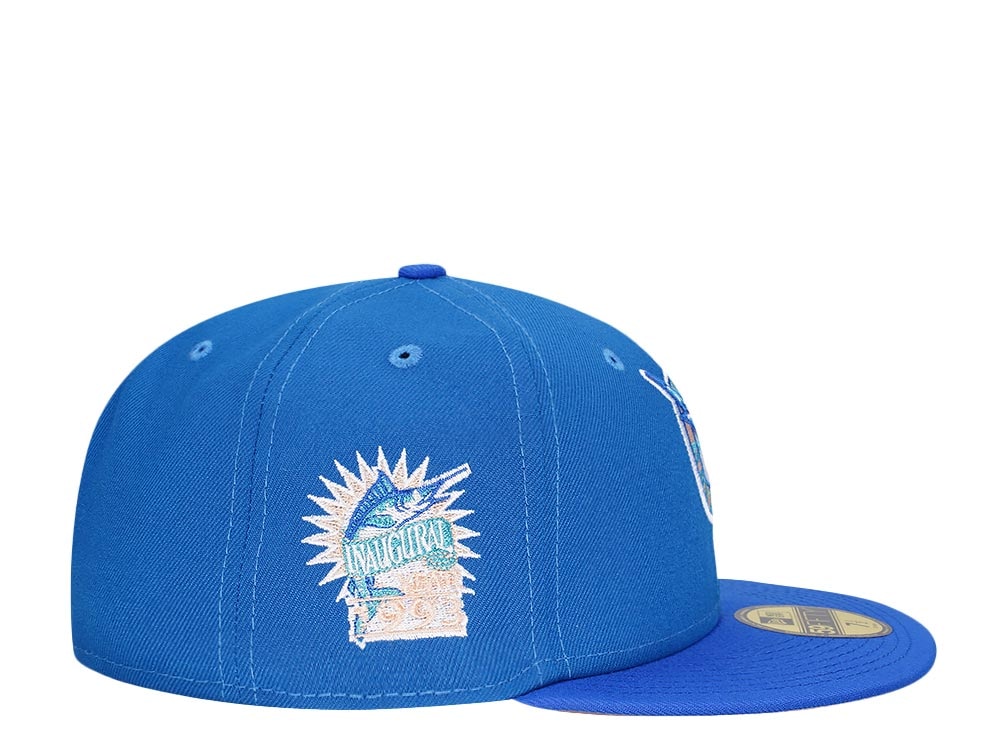 New Era Florida Marlins Inaugural Year 1993 Sneaky Blue Peach Two Tone Edition 59Fifty Fitted Cap