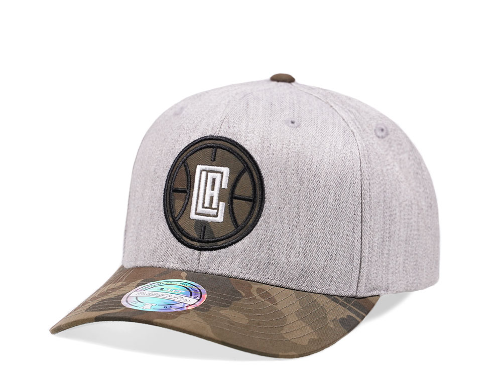 Mitchell & Ness Los Angeles Clippers Heather and Camo 110 Flex Snapback Cap
