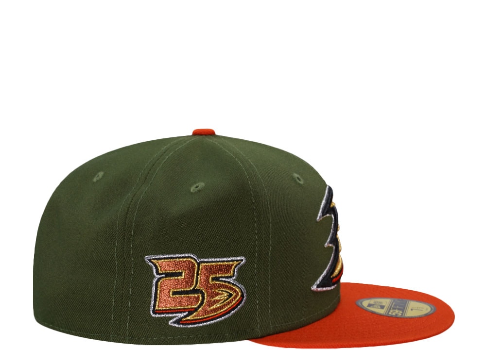 New Era Anaheim Ducks 25th Anniversary Rifle Green Two Tone Edition 59Fifty Fitted Cap