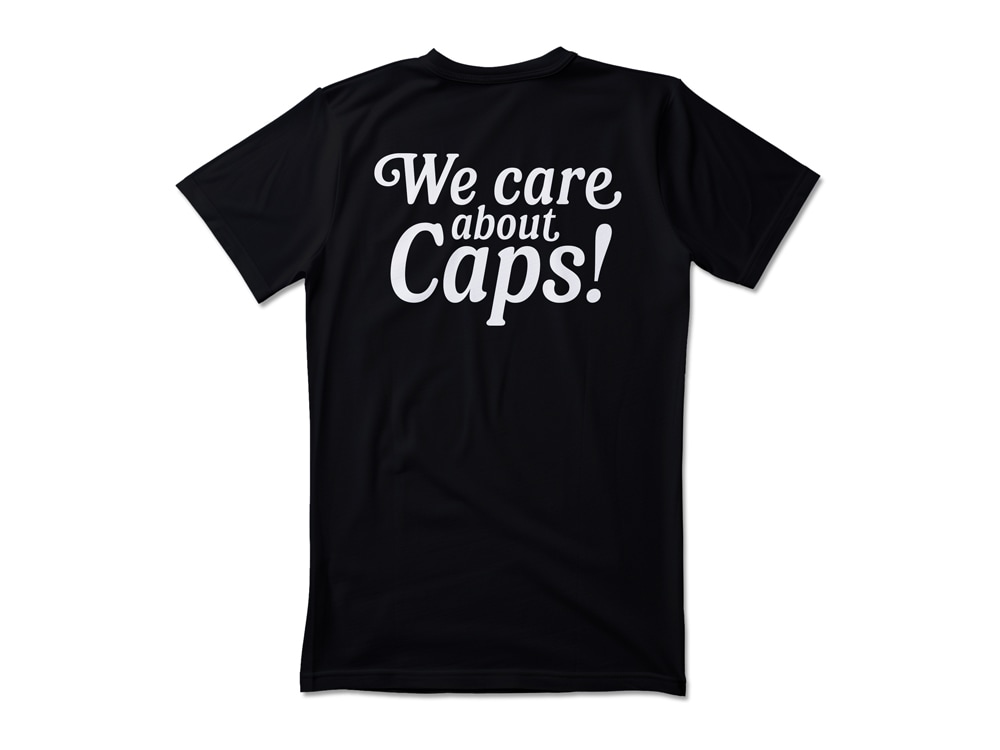 Family T-Shirt We Care About Caps Black Oversize Edition