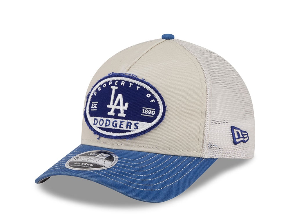 New Era Los Angeles Dodgers Frayed Patch Stone Two Tone Edition 9Forty M Crown A Frame Trucker Snapback Cap