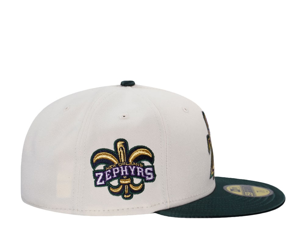 New Era New Orleans Zephyrs  Chrome Satin Brim Two Tone Edition 59Fifty Fitted Cap