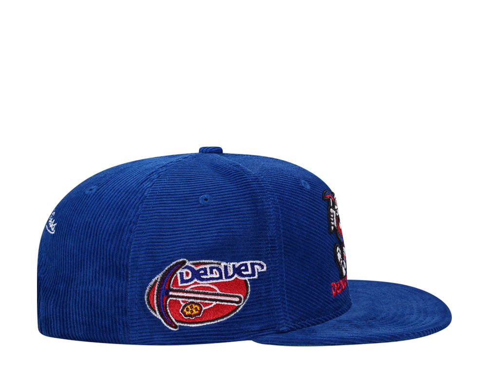 Mitchell & Ness Denver Nuggets Blue Cord Hardwood Classic Snapback Cap