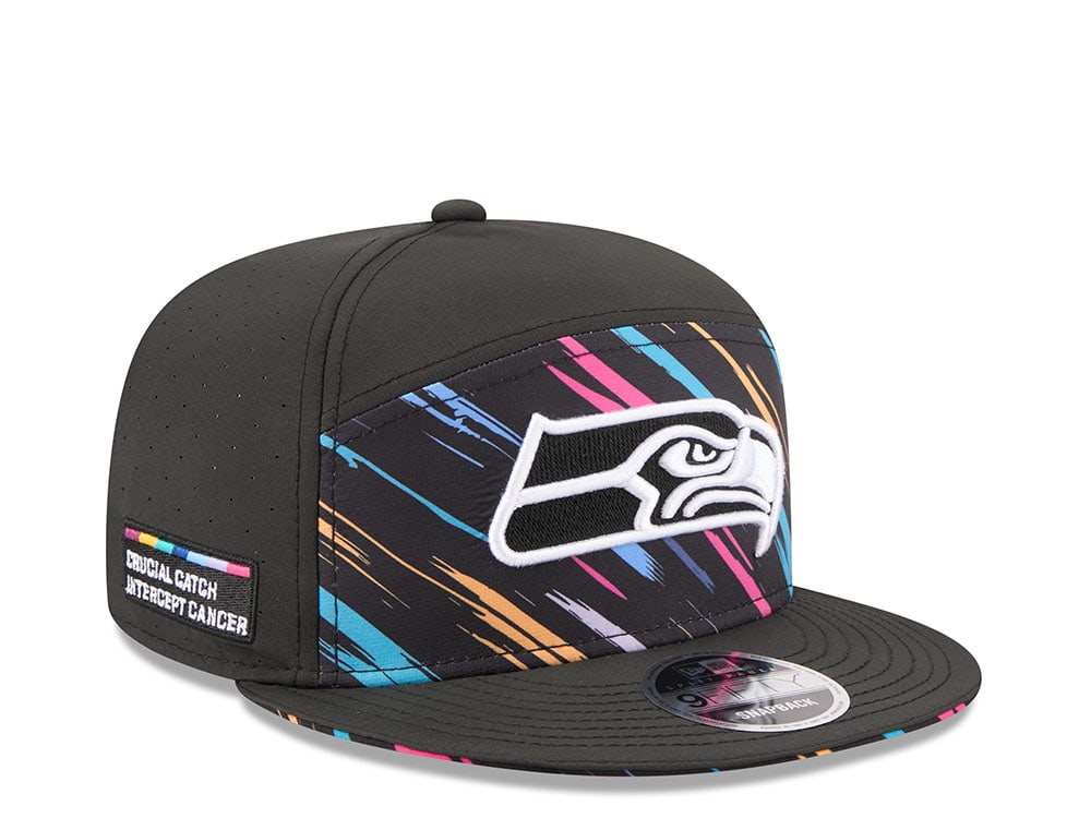 New Era Seattle Seahawks Crucial Catch Black Edition 9Fifty Split Panel Snapback Cap