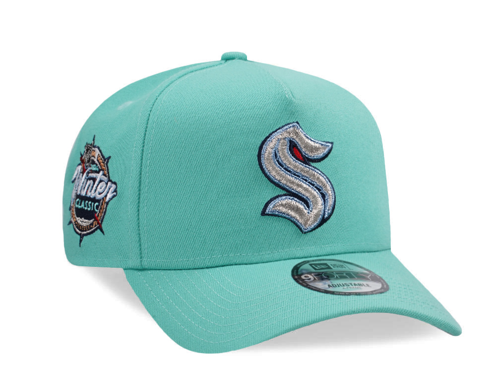 New Era Seattle Kraken Winter Classic 2024 Mint Prime Edition 9Forty A Frame Snapback Cap