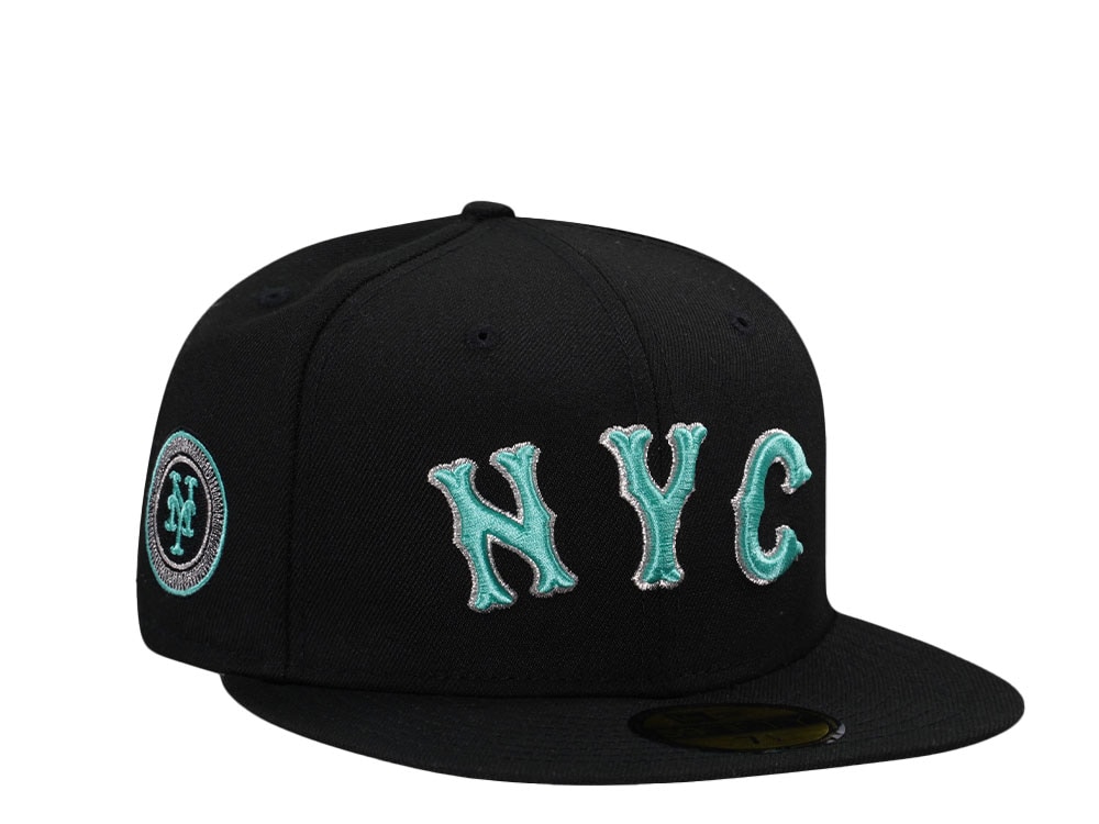 New Era New York Mets Black Tiffany City Connect Edition 59Fifty Fitted Cap