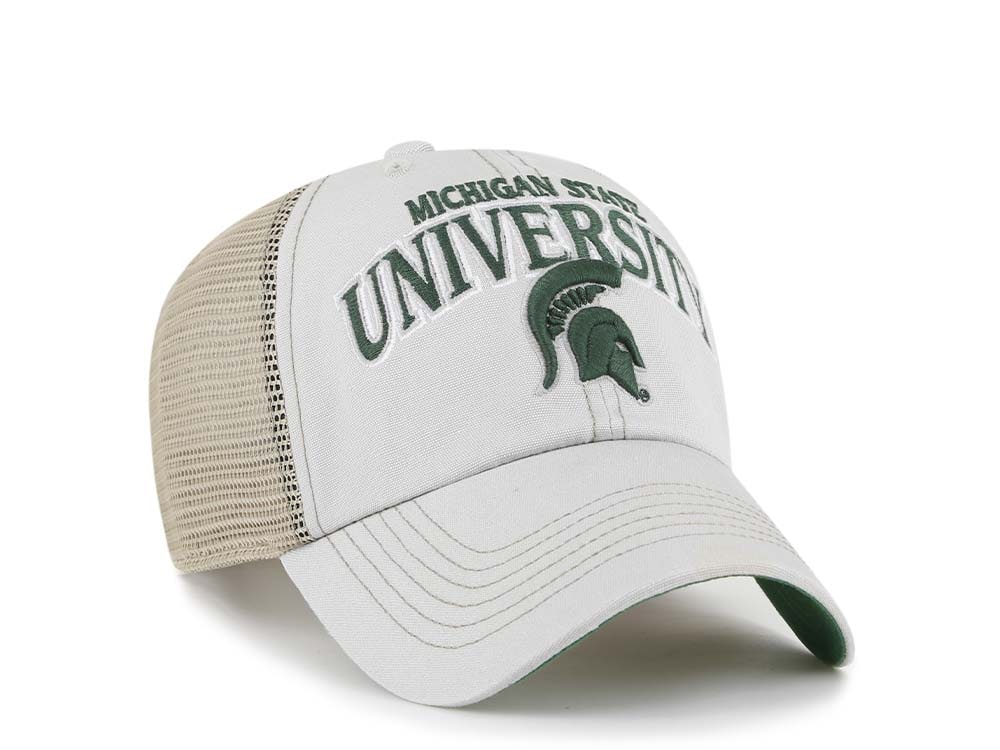 47Brand Michigan State Spartans Gray Trucker Clean Up Snapback Cap