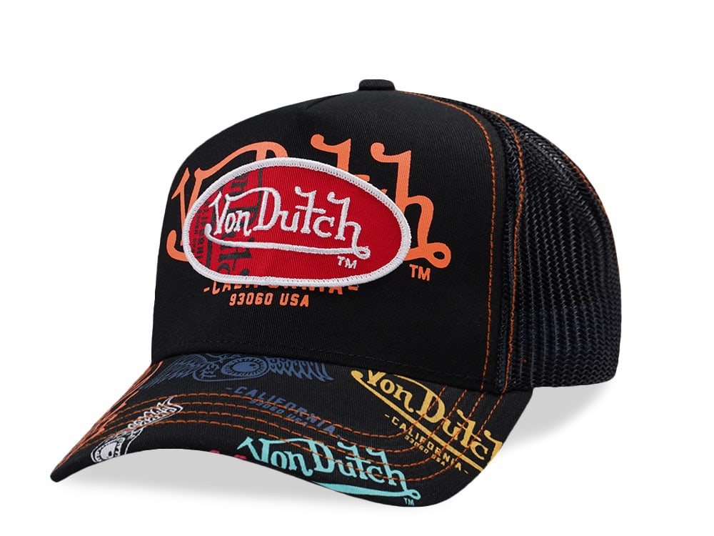 Von Dutch Oval Patch Multilogo Trucker Snapback Cap