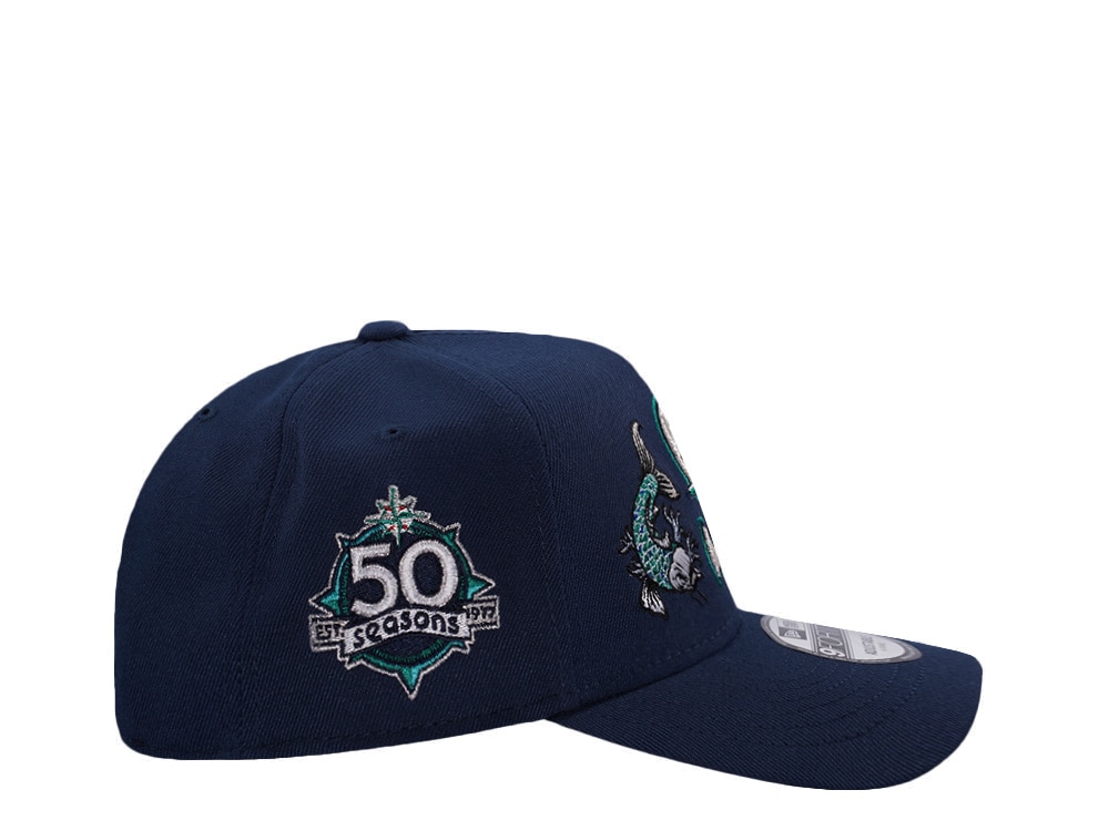 New Era Seattle Mariners 50th Anniversary Ocean Blue Prime Edition 9Forty A Frame Snapback Cap