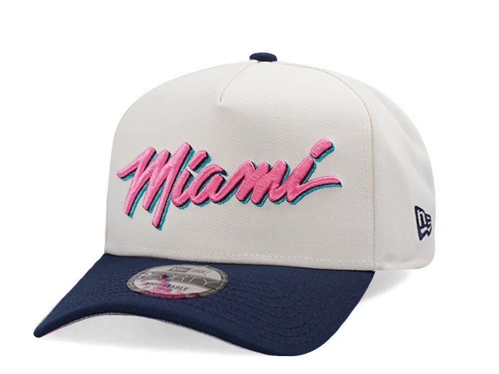 New Era Miami Heat Chrome Two Tone Edition 9Forty A Frame Snapback Cap