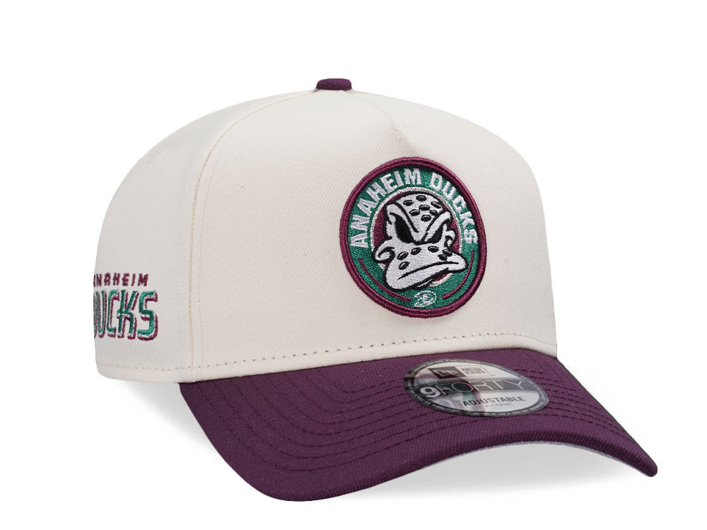 New Era Anaheim Ducks Chrome Plum Two Tone Edition 9Forty A Frame Snapback Cap