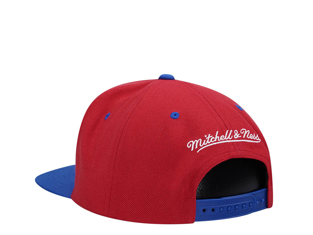 Mitchell & Ness Philadelphia 76ers Transcript Red Two Tone Snapback Cap
