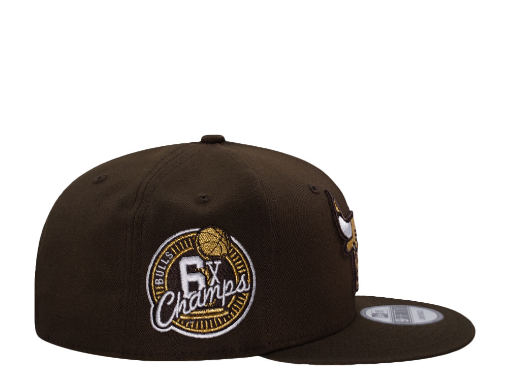 New Era Chicago Bulls 6x Champs Brown Prime Edition 9Fifty Snapback Cap