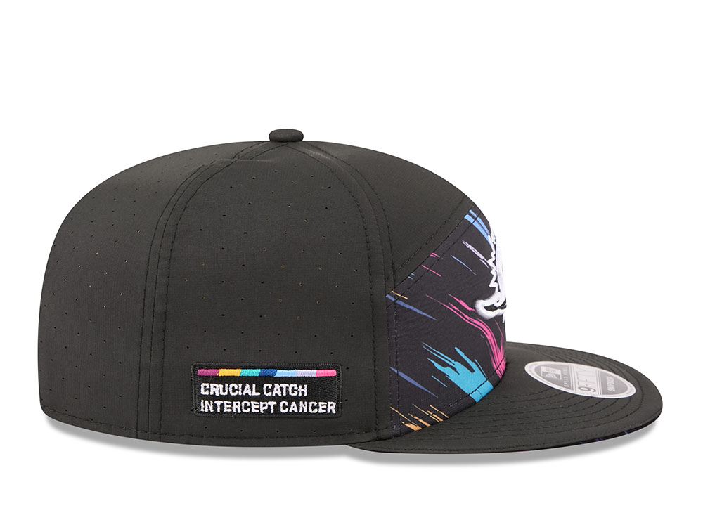 New Era Miami Dolphins Crucial Catch 2026 Black Edition 9Fifty Split Panel Snapback Cap