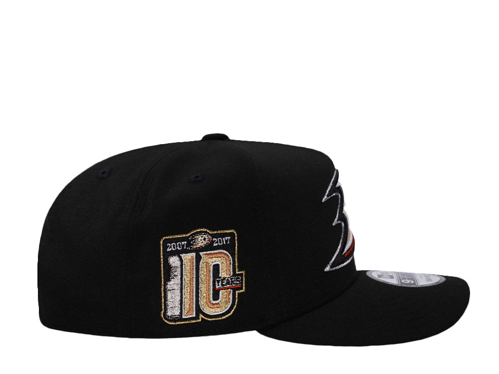 New Era Anaheim Ducks 10th Anniversary Black Prime Edition 9Fifty A Frame Snapback Cap