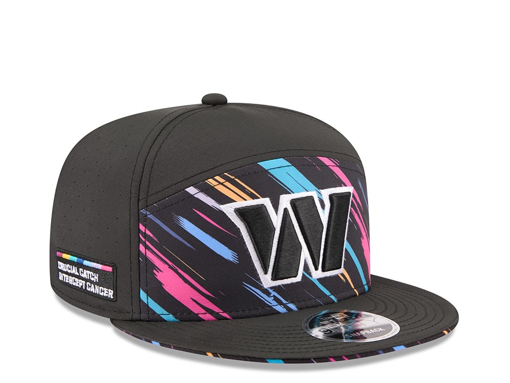 New Era Washington Commanders Crucial Catch 2026 Black Edition 9Fifty Split Panel Snapback Cap