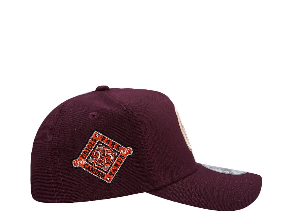 New Era Baltimore Orioles 25th Anniversary Maroon Prime Edition 9Forty A Frame Snapback Cap