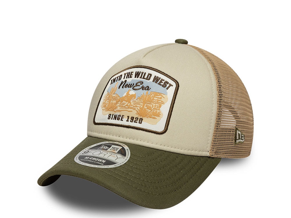 New Era Into The Wild West Patch 9Forty M Crown A Frame Trucker Snapback Cap