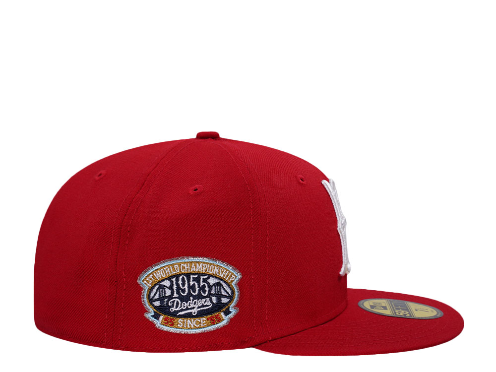 New Era Brooklyn Dodgers World Series 1955 Scarlet Wool Prime Edition 59Fifty Fitted Cap