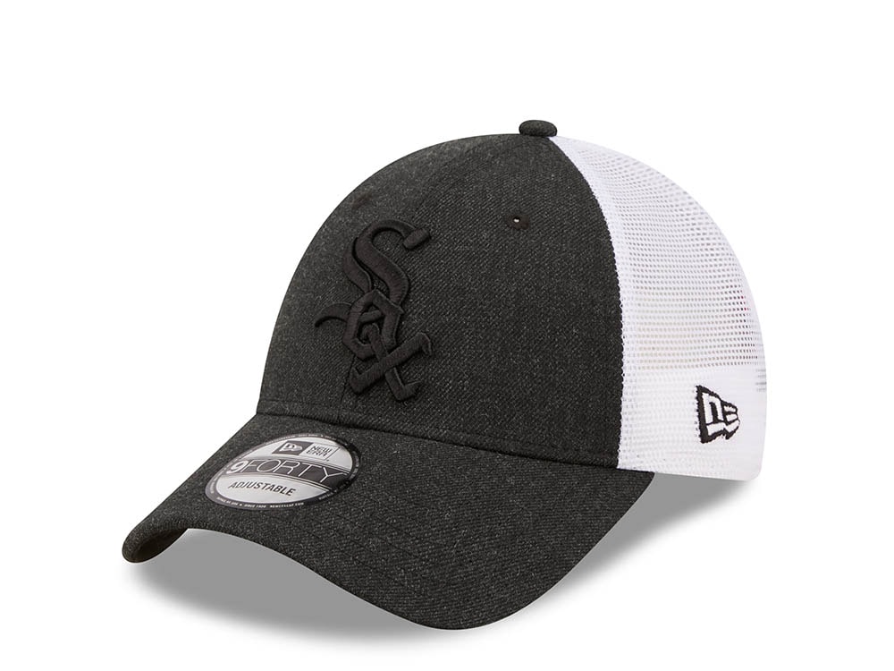 New Era Chicago White Sox Black Home Field Edition 9forty Trucker Strapback Cap