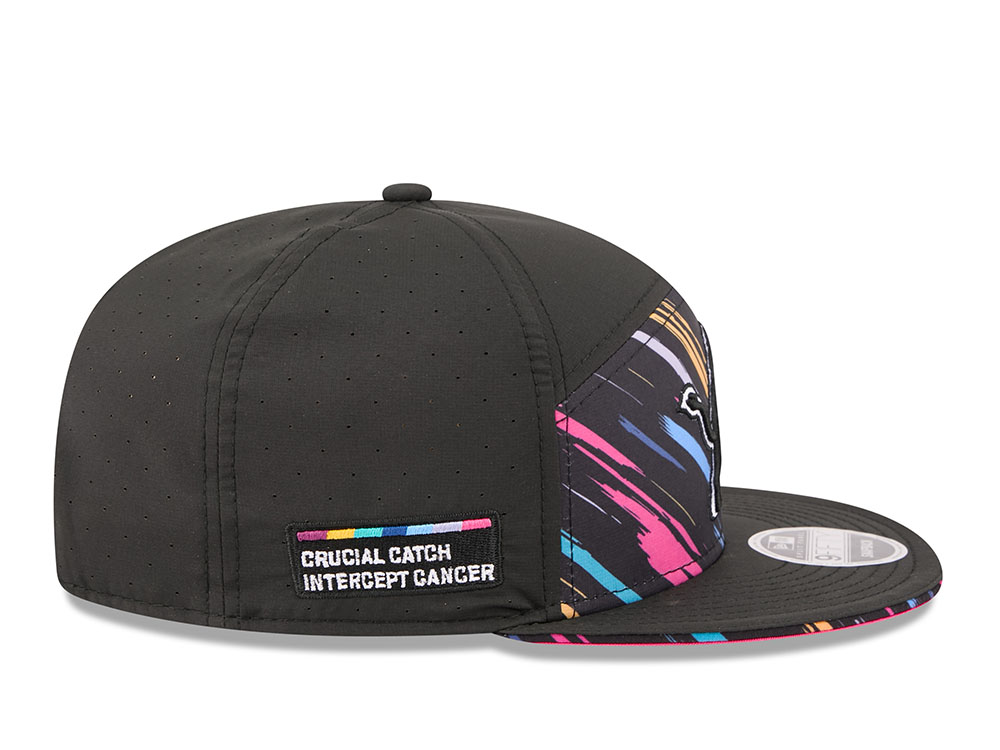 New Era Detroit Lions Crucial Catch 2026 Black Edition 9Fifty Split Panel Snapback Cap