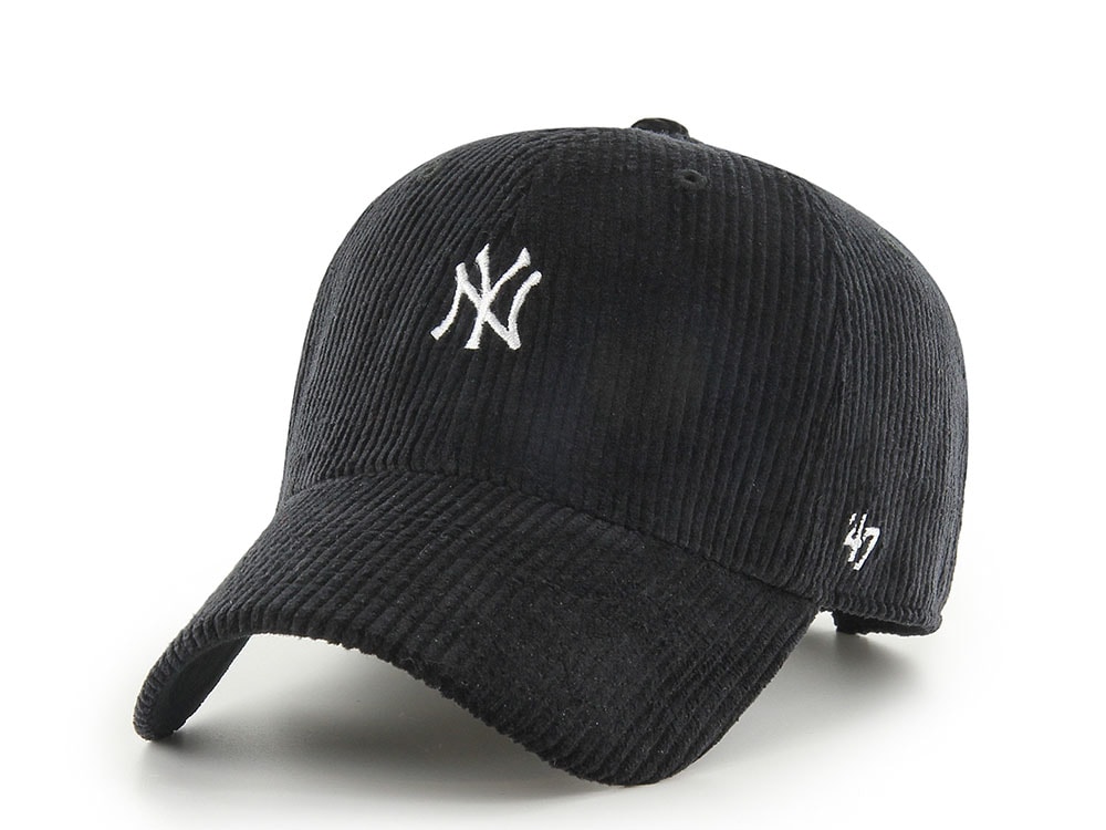 47 Brand New York Yankees Corduroy Black Base Runner Clean Up Strapback Cap