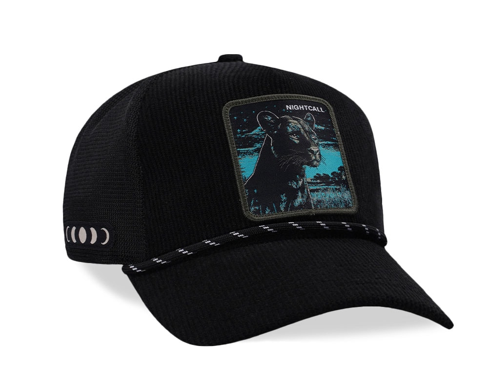 Capslab Nightcall Panther Black Corduroy Trucker Snapback Cap