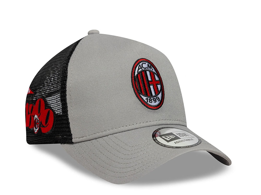 New Era AC Milan Patch Grey 9Forty A Frame Trucker Snapback Cap