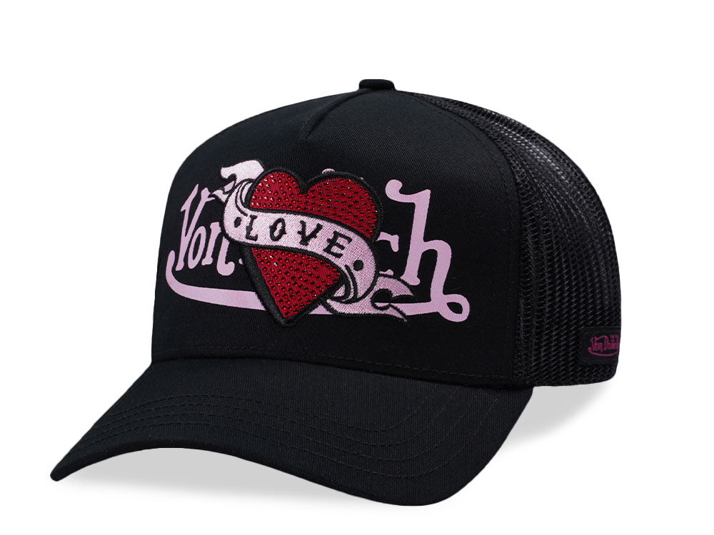Von Dutch Love Black Trucker Snapback Cap