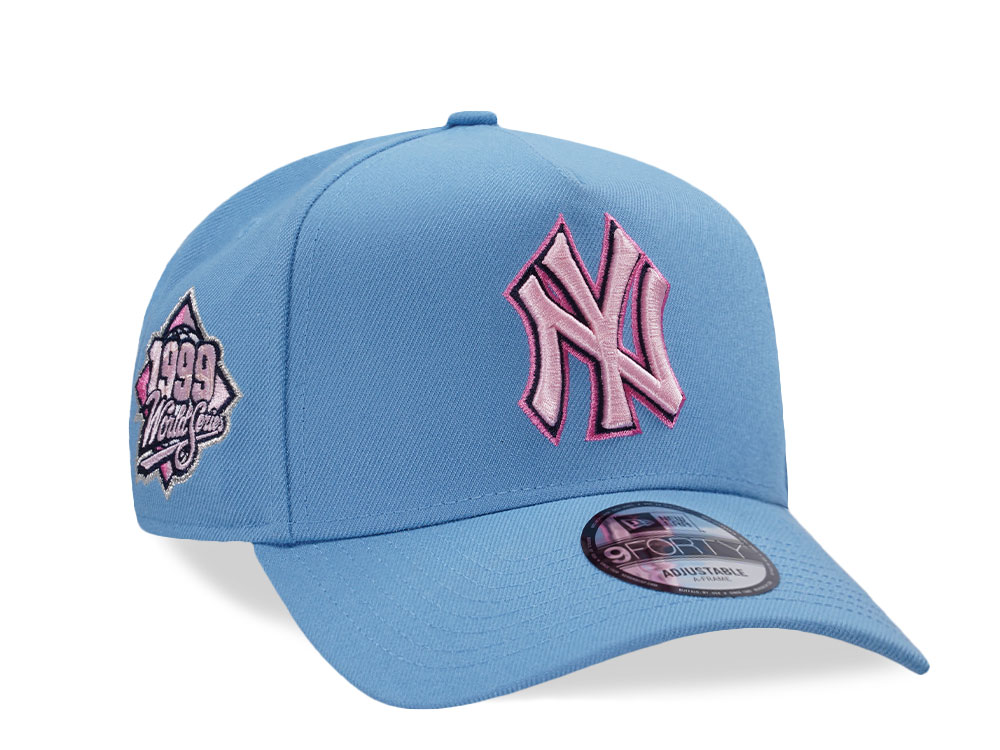 New Era New York Yankees World Series 1999 Sky Pink Prime Edition 9Forty A Frame Snapback Cap
