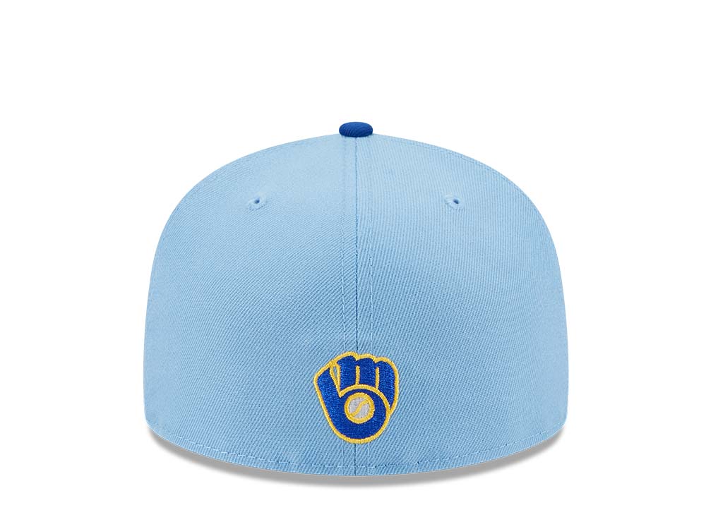 New Era Milwaukee Brewers Powder Blues Sky Throwback Edition 59Fifty Fitted Cap