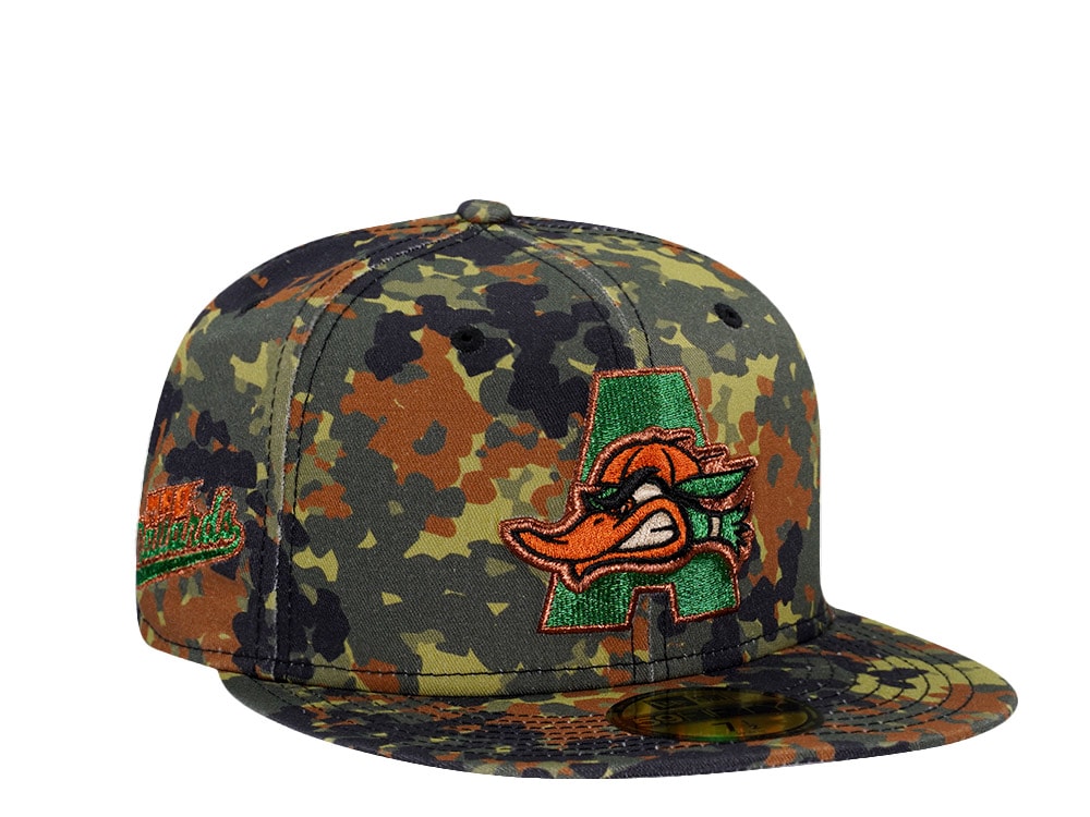 New Era Arkansas Travelers Mad Mallards Flecktarn Copper Edition 59Fifty Fitted Cap