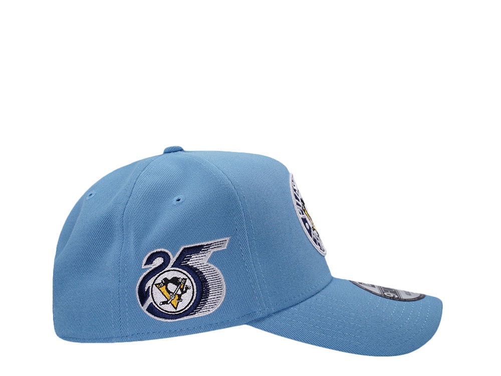 New Era Pittsburgh Penguins 25th Anniversary Sky Blue Prime Edition 9Forty A Frame Snapback Cap