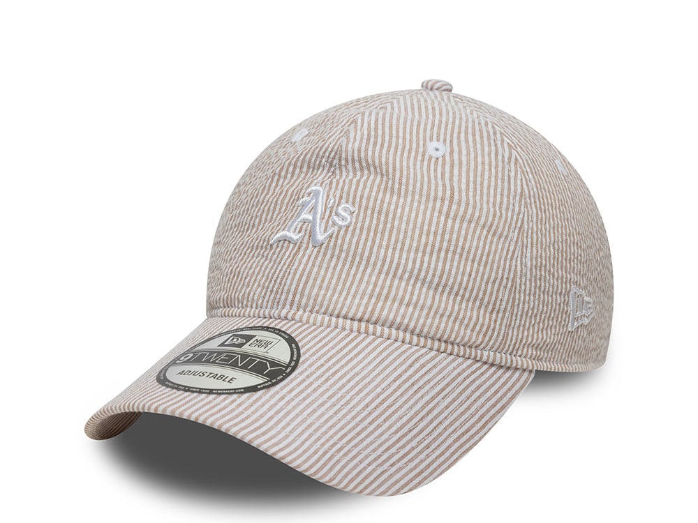 New Era Oakland Athletics Seersucker Stone 9Twenty Strapback Cap