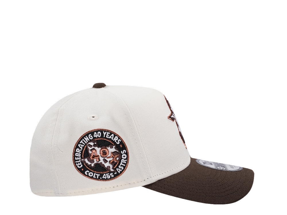 New Era Houston Astros 40th Anniversary Cow Burnt Wood Two Tone Edition 9Forty A Frame Snapback Cap