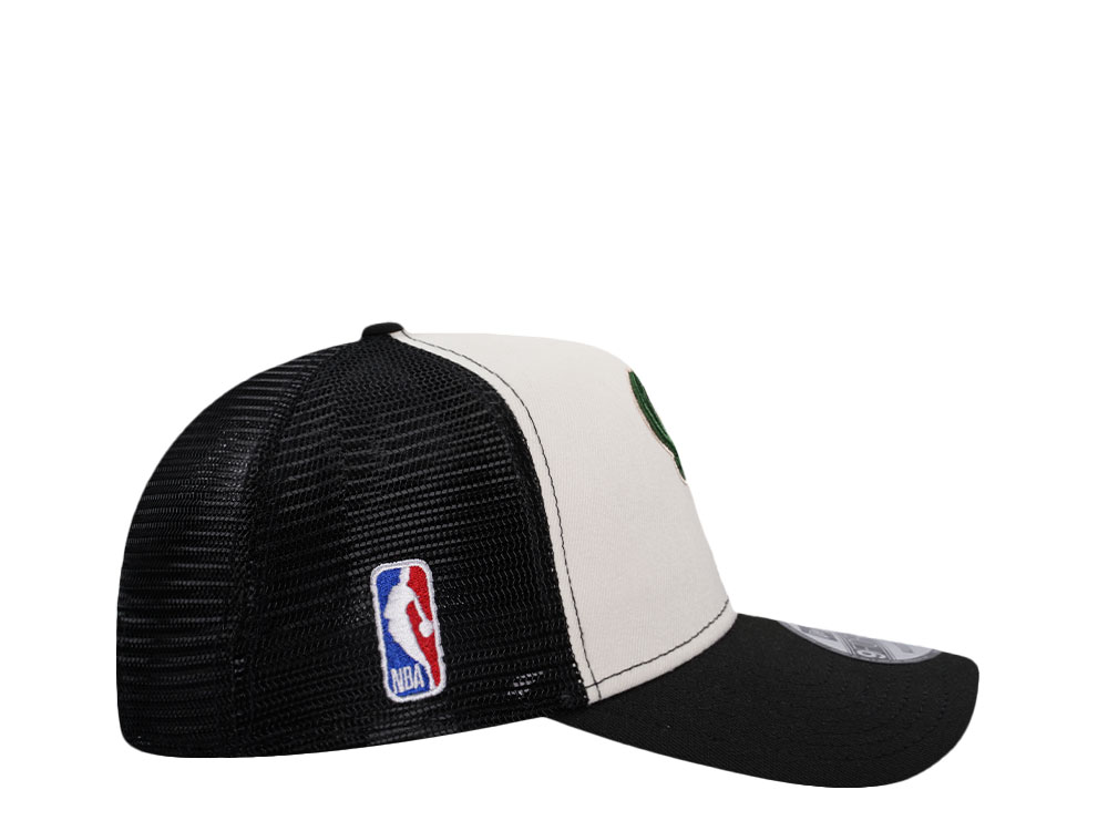 New Era Milwaukee Bucks Chrome Black Edition Trucker 9Forty A Frame Snapback Cap