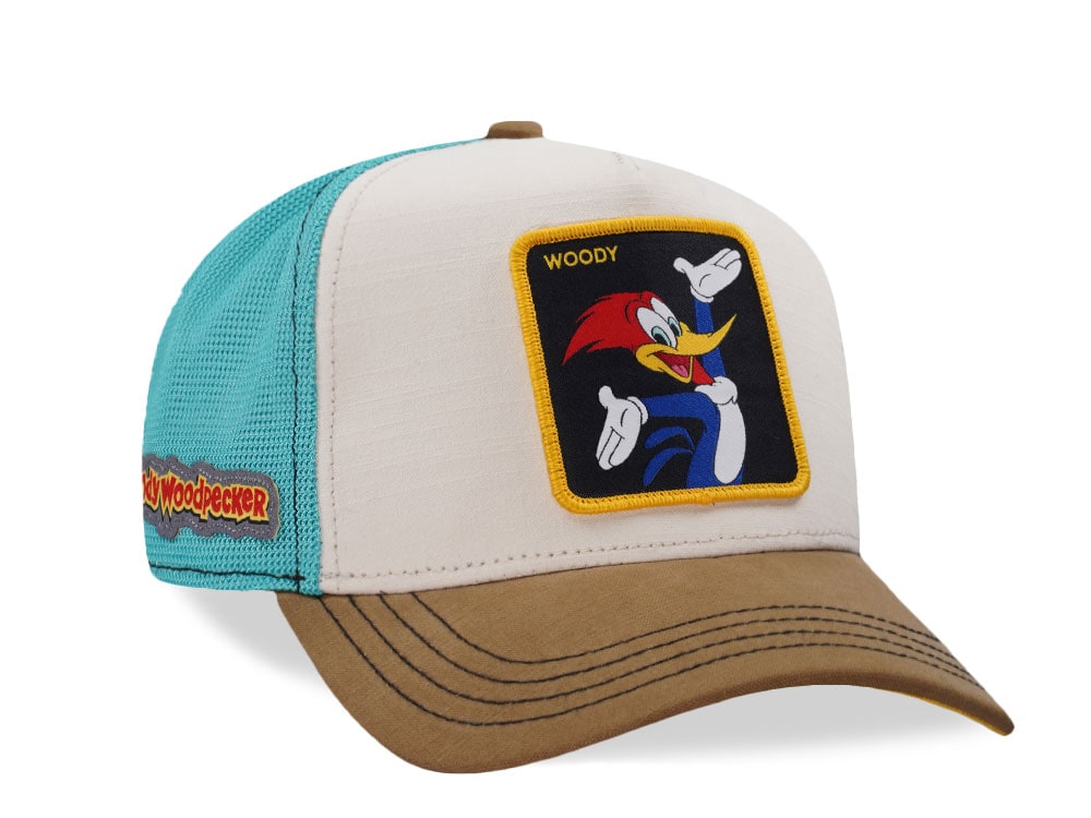 Capslab Woody Woodpecker Beige Trucker Snapback Cap