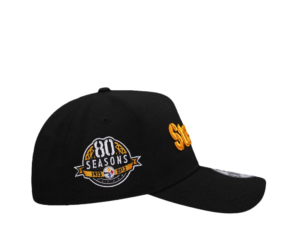 New Era Pittsburgh Steelers 80 Seasons Black 9Forty A Frame Snapback Cap