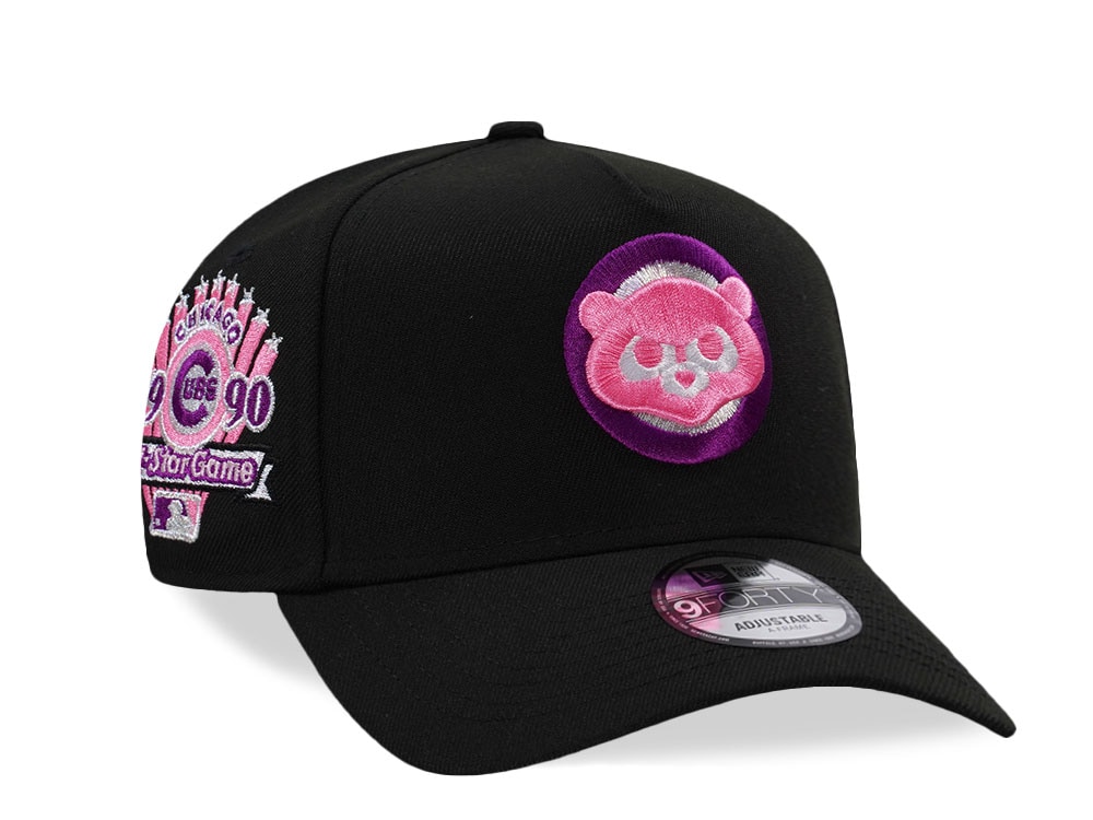 New Era Chicago Cubs All Star Game 1990 Magenta Black Prime Edition 9Forty A Frame Snapback Cap