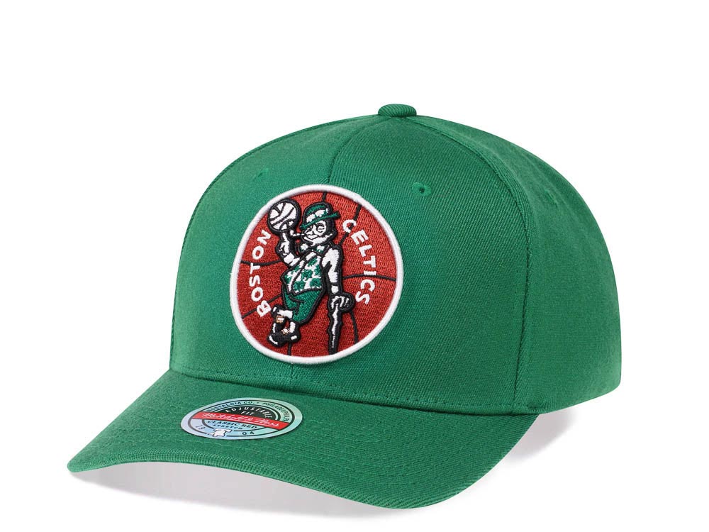 Mitchell & Ness Boston Celtics Team Ground Red Line Solid Flex Green Snapback Cap