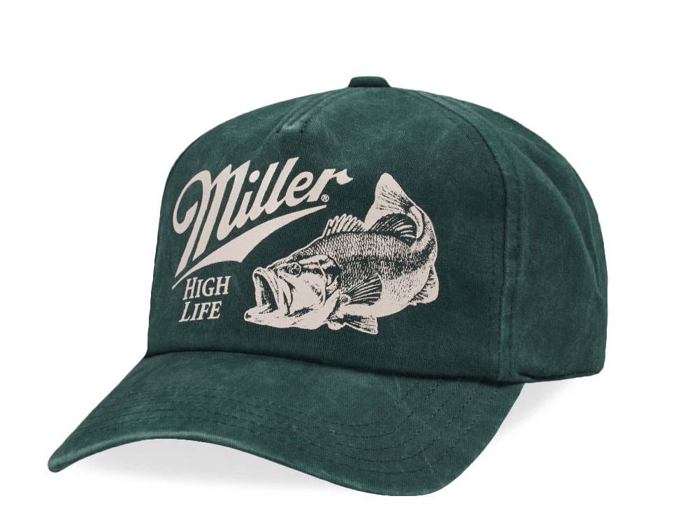 American Needle Miller High Life Walker Dark Green Snapback Cap