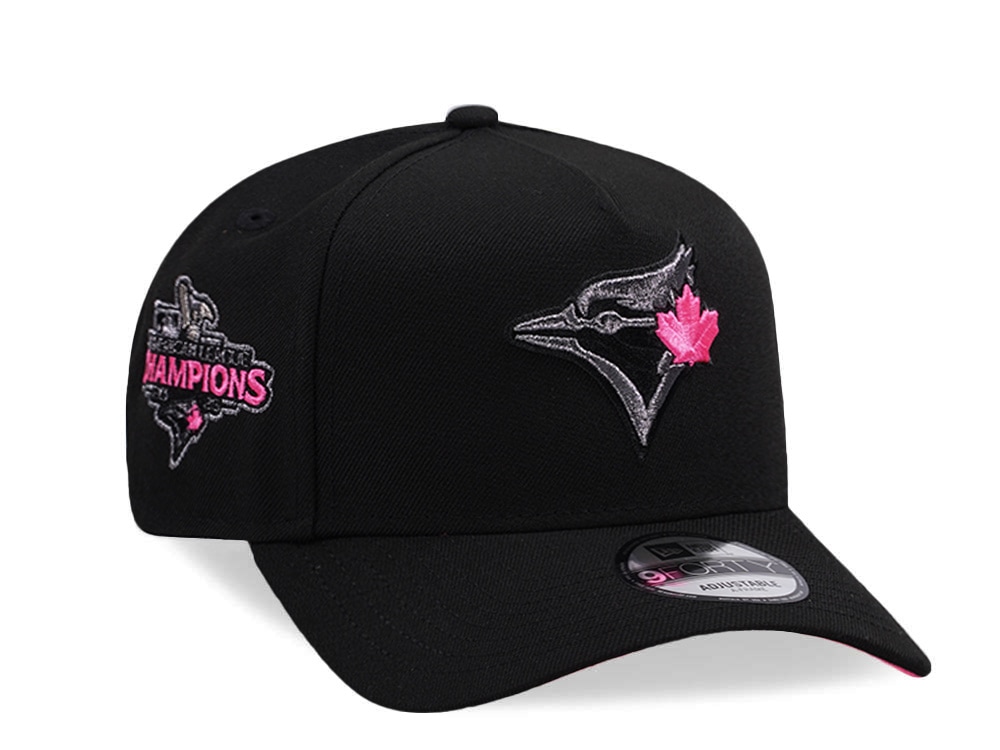 New Era Toronto Blue Jays American League Champions Pink Glow Black Prime Edition 9Forty A Frame Snapback Cap