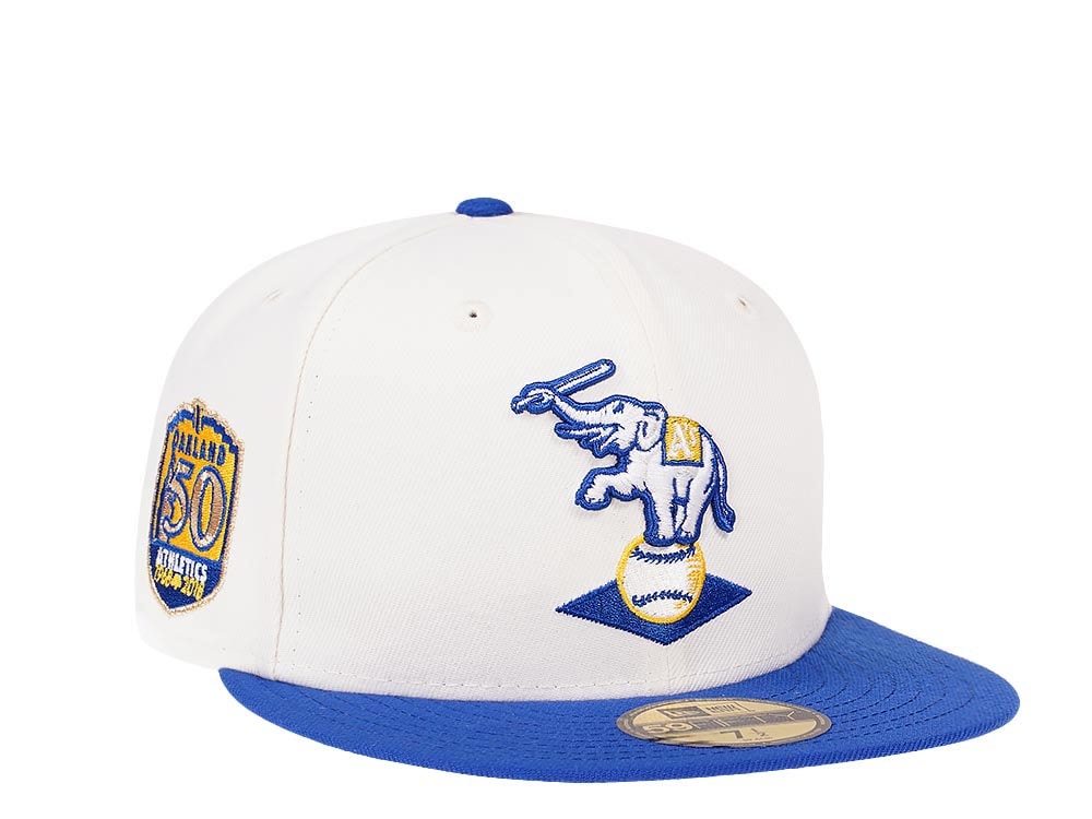 New Era Oakland Athletics 50th Anniversary Cream Color Flip Edition 59Fifty Fitted Cap