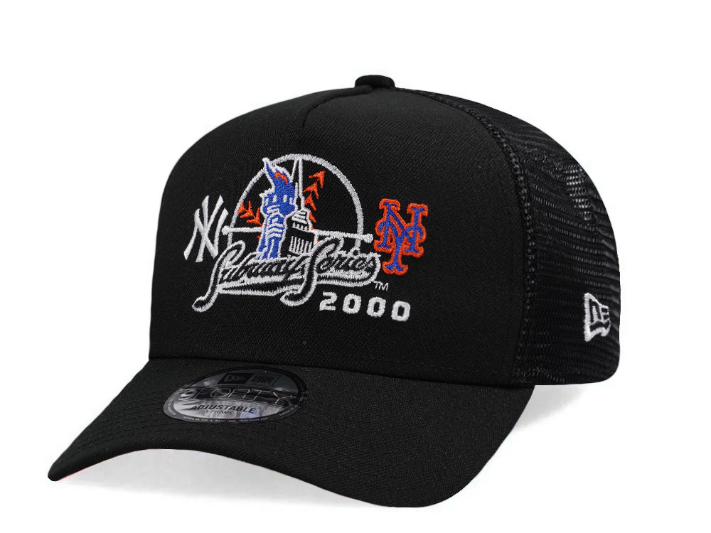 New Era New York Yankees Subway Series Black Prime Edition 9Forty A Frame Trucker Snapback Cap